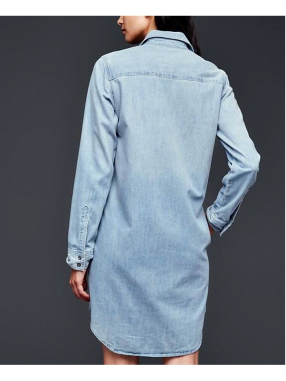 Gap Western Denim Mini Shirtdress Boho Coastal Cowgirl Women’s Sz Small - Picture 2 of 9